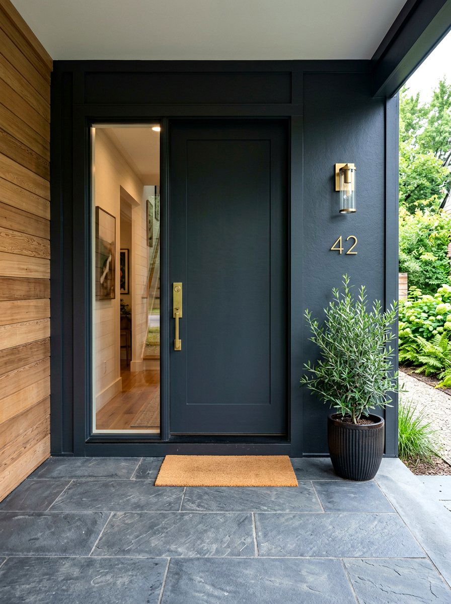 Dark entry paint - 30 modern front entry ideas