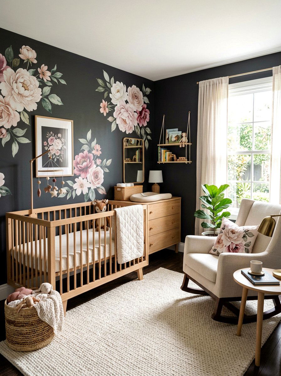 Dark floral nursery theme - 30 dark floral fall decor ideas