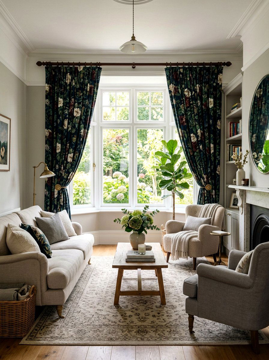 Dark floral window treatments - 30 dark floral fall decor ideas