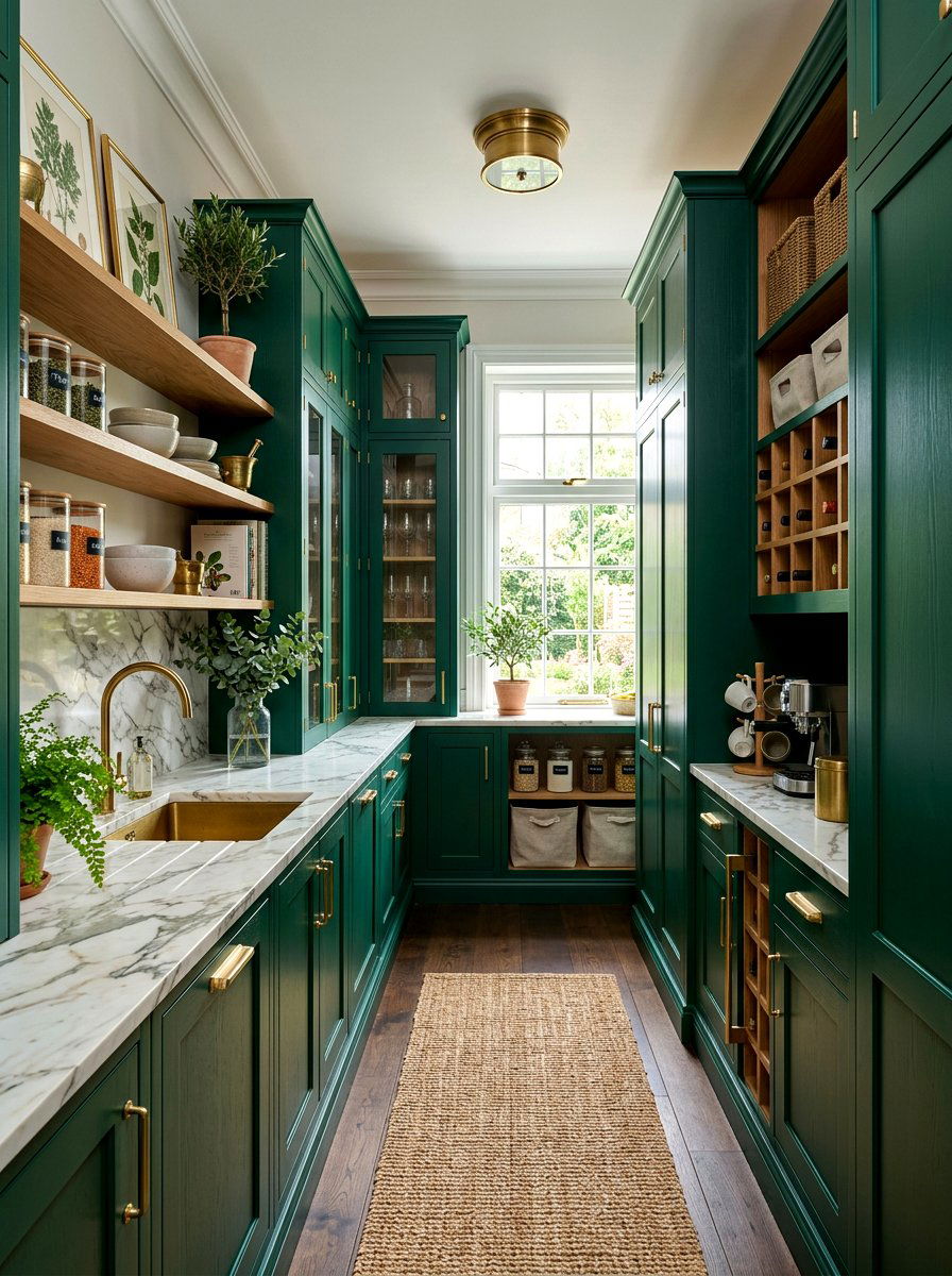Dark green pantry - 30 butler pantry ideas