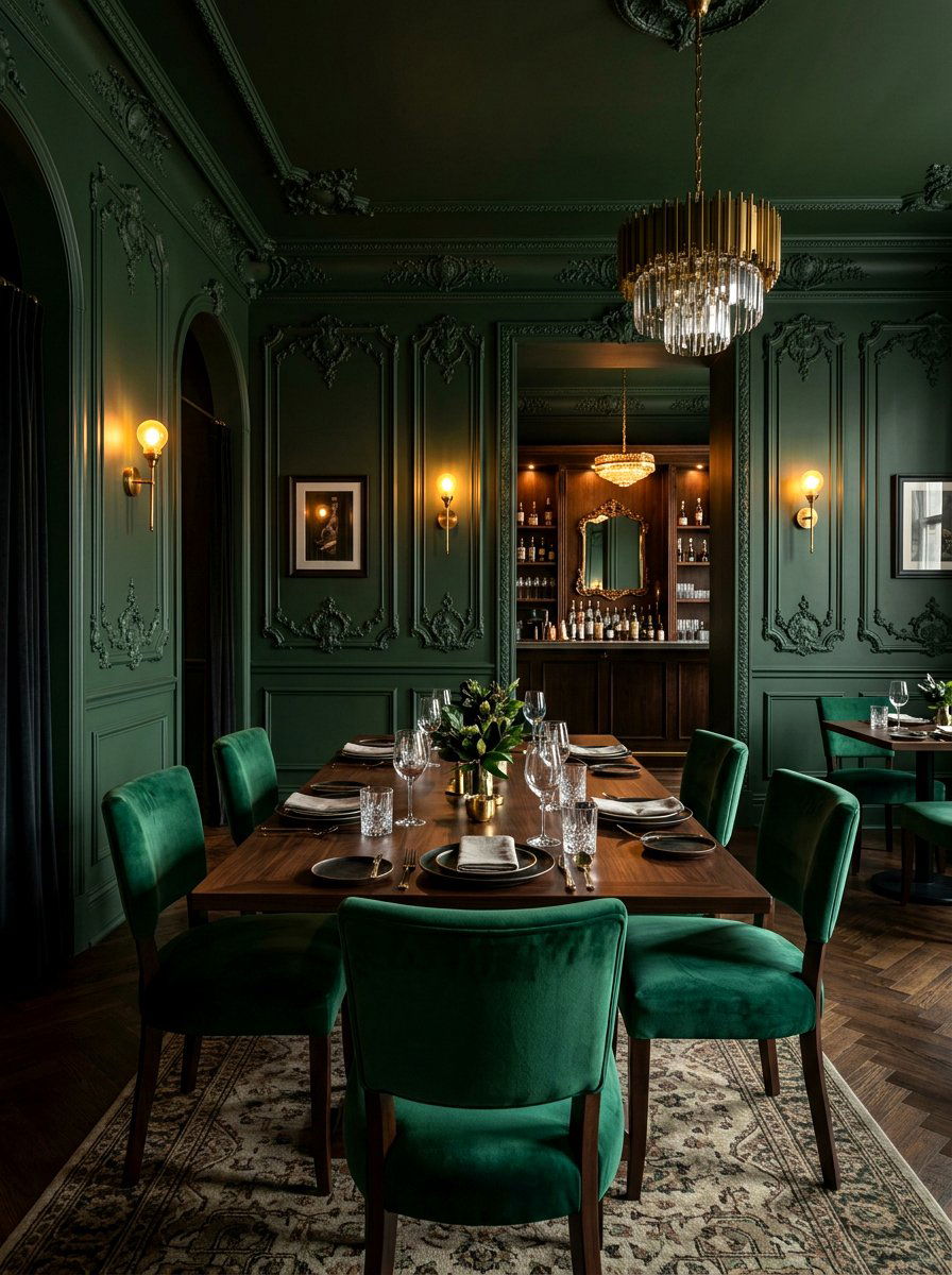 Dark green speakeasy dining room - 30 speakeasy dining room ideas