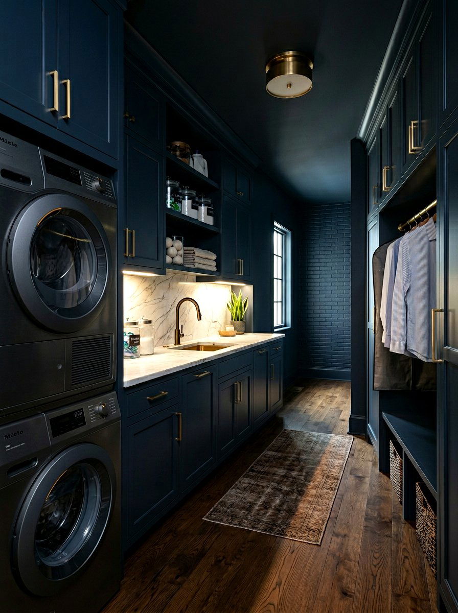 Dark laundry room - 30 laundry room ideas