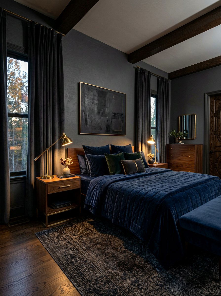 Dark moody bedroom - 30 luxury bedscape ideas
