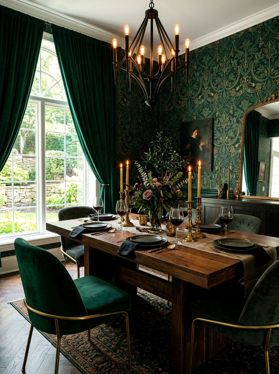 Dark moody peel and stick - 30 rental safe wallpaper ideas