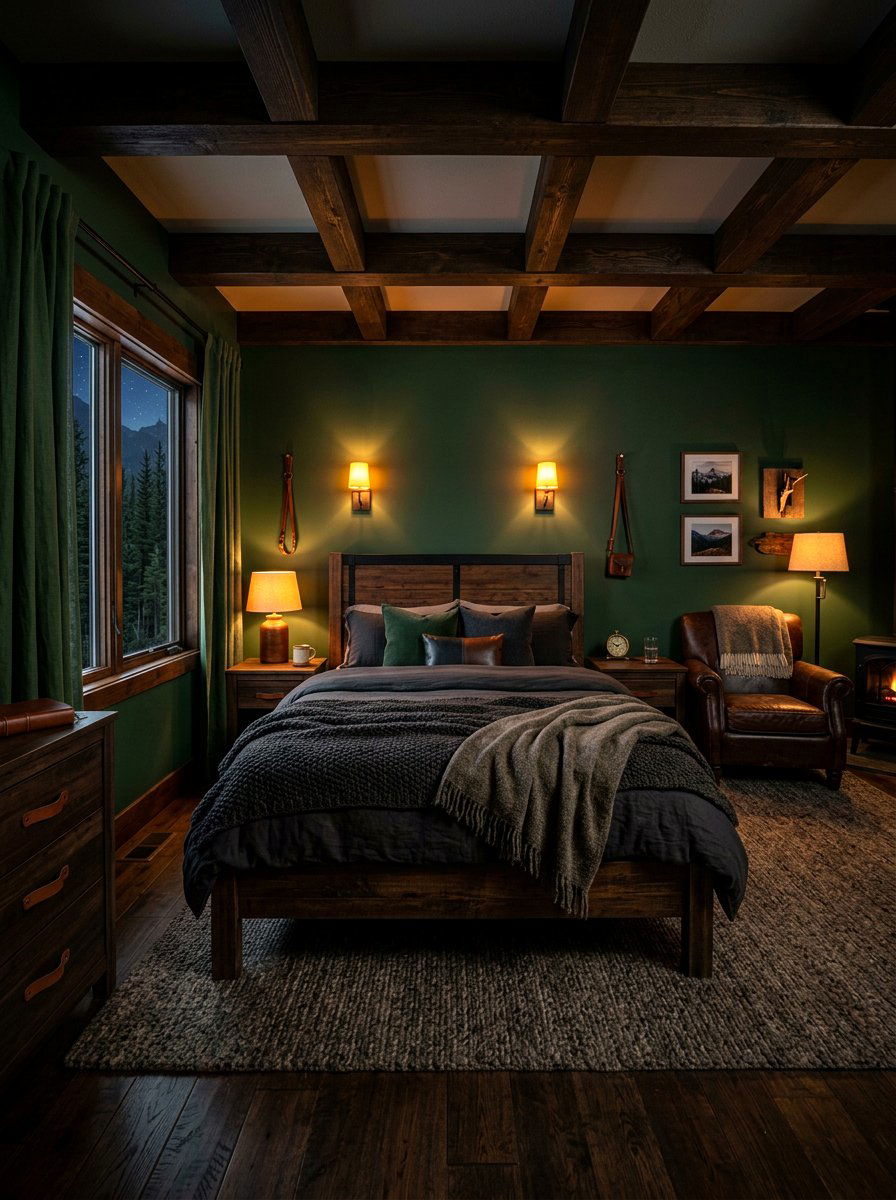 Dark mountain cabin bedroom - 30 mountain cabin bedroom ideas