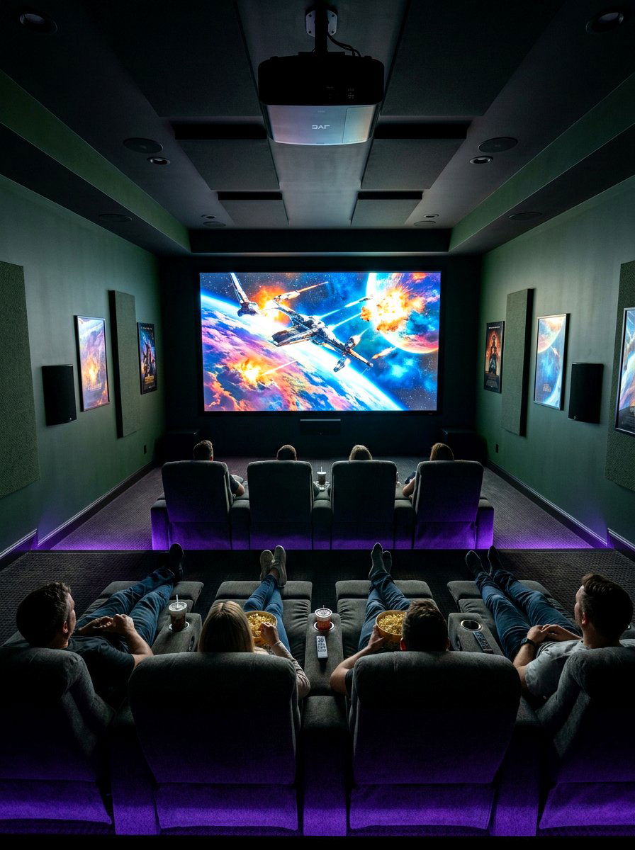 Dark movie room - 30 movie room ideas