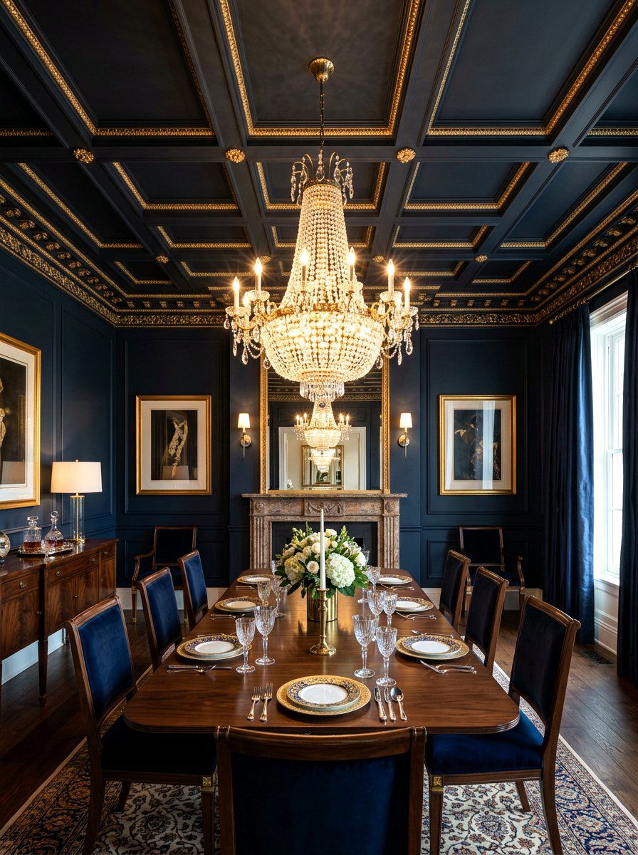 Dark painted ceiling - 30 moody supper club dining ideas