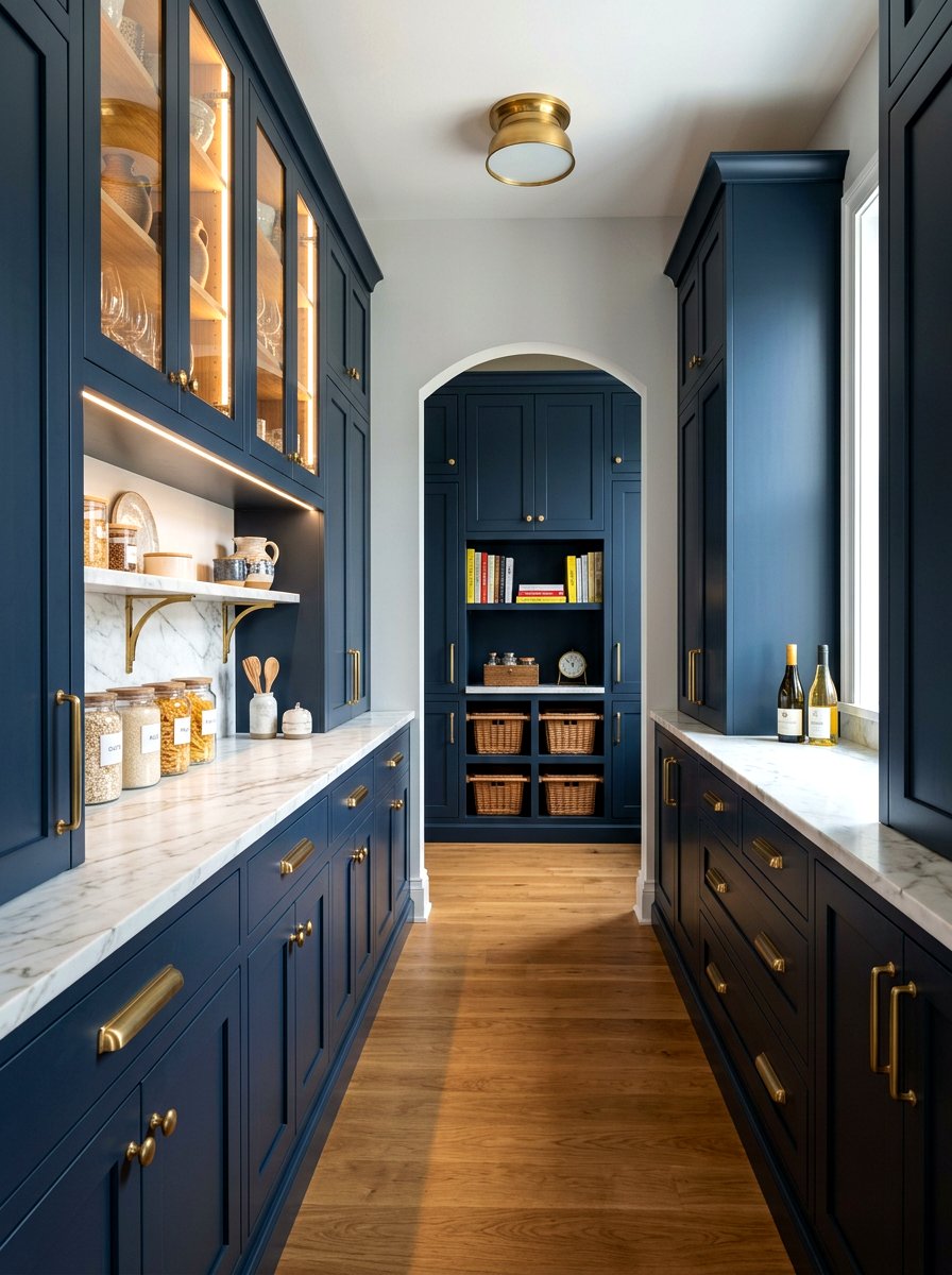 Dark pantry cabinets - 30 back kitchen pantry ideas