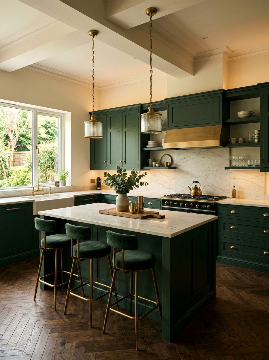 Dark sage and cream kitchen - 30 cream and sage kitchen ideas