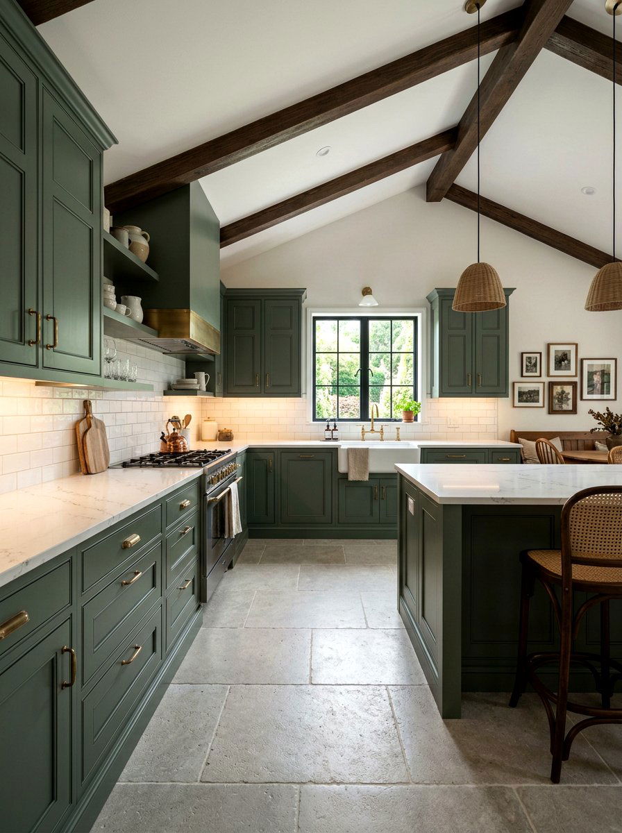 Dark sage green kitchen cabinets - 30 sage kitchen cabinet ideas