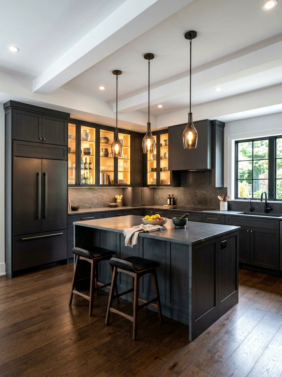 Dark stone gray kitchen - 30 stone gray kitchen ideas