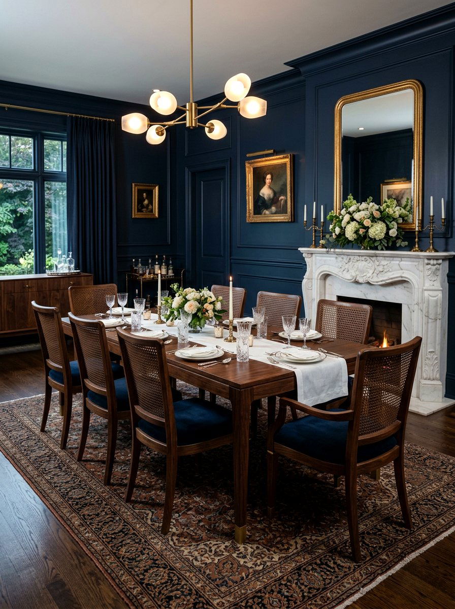 Dark walnut cane chairs - 30 cane dining chair ideas