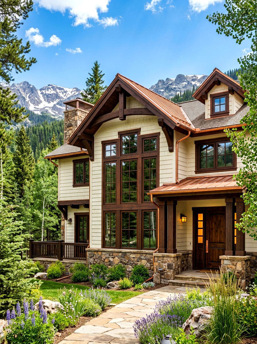 Dark walnut exterior window trim - 30 exterior window trim color ideas