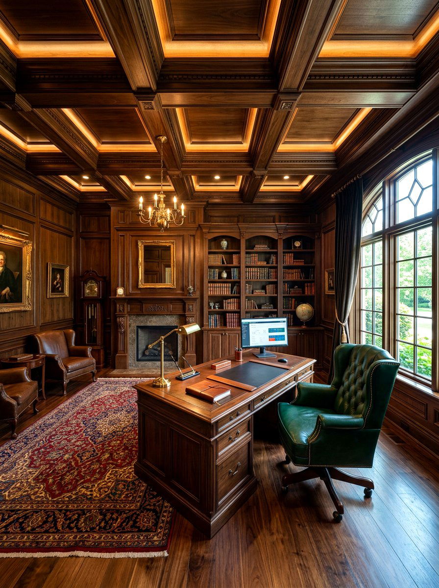 Dark walnut trim - 30 ceiling trim ideas