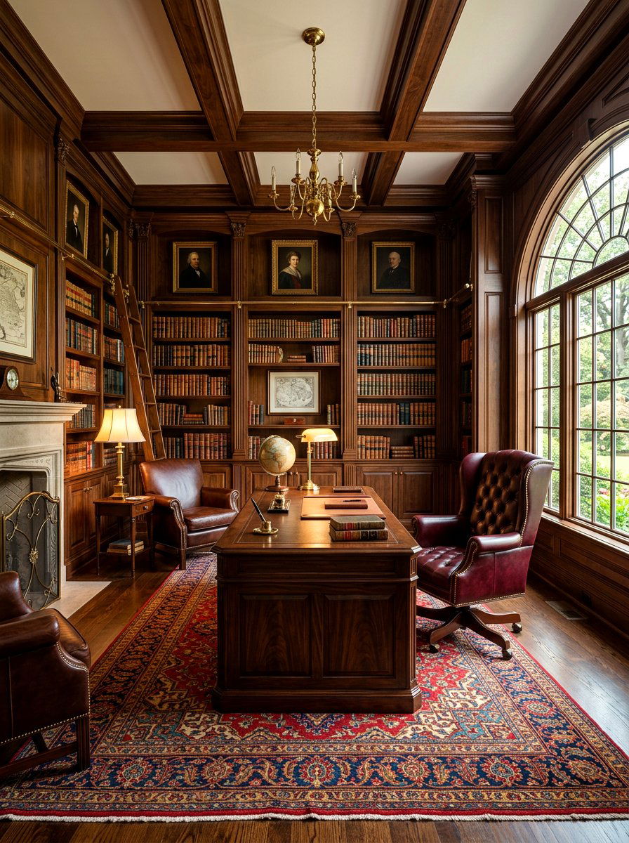 Dark wood academic study - 30 home archive room ideas