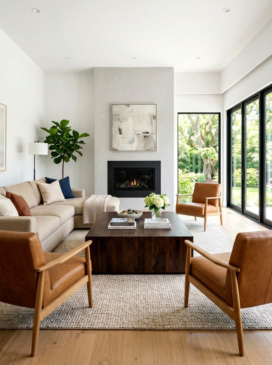 Dark wood coffee table - 30 tonal brown living room ideas