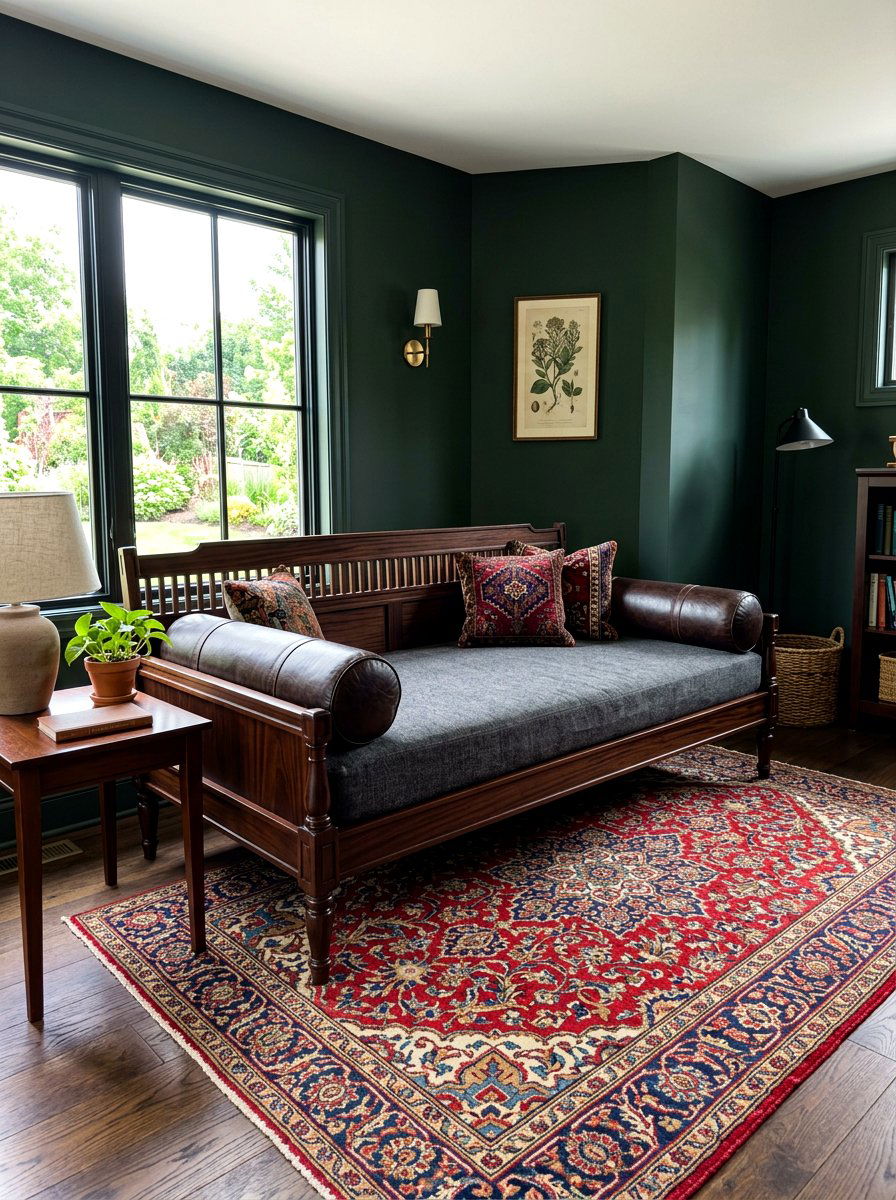 Dark wood daybed - 30 daybed room ideas
