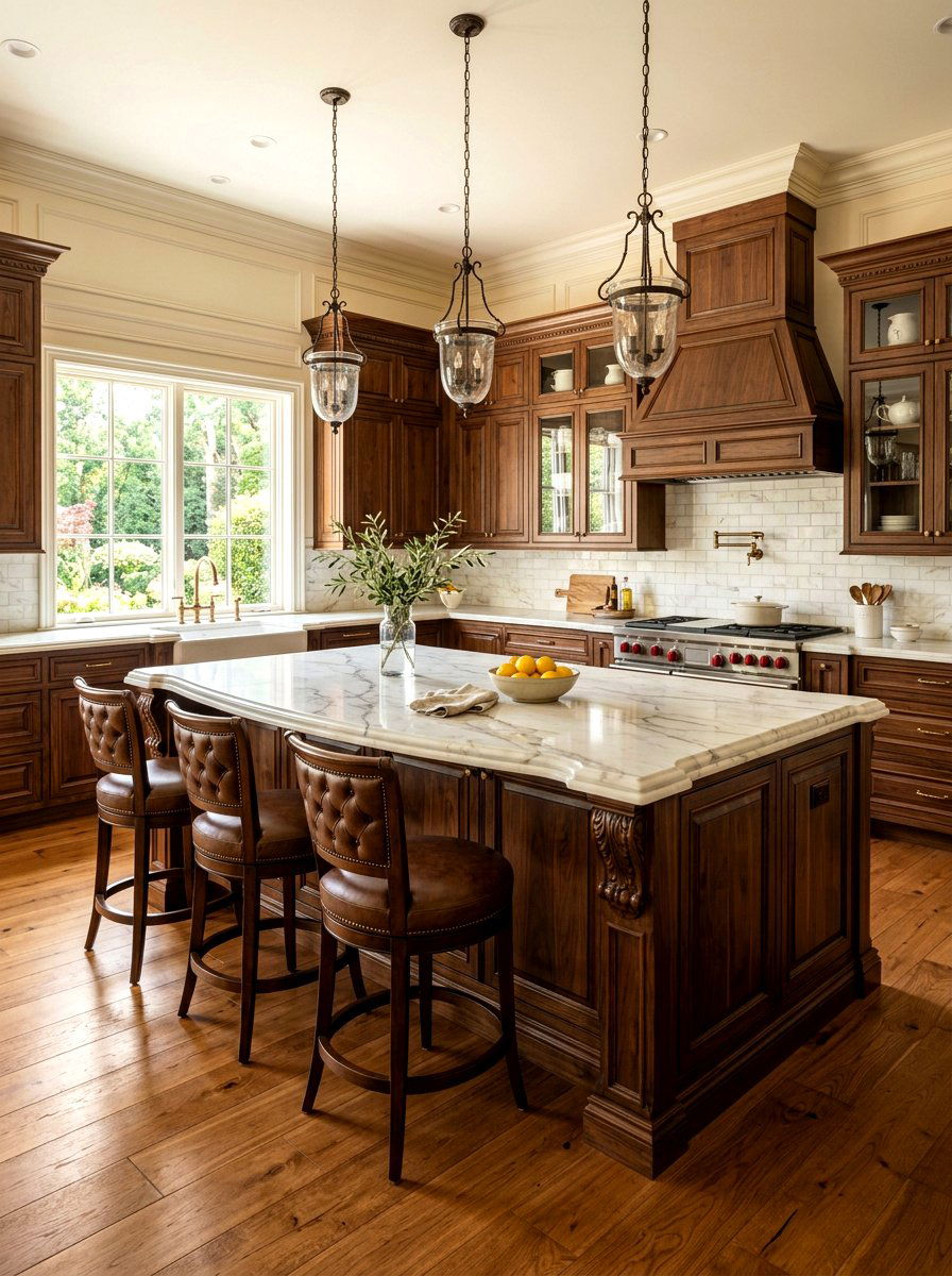Dark wood kitchen islands - 30 double island kitchen ideas