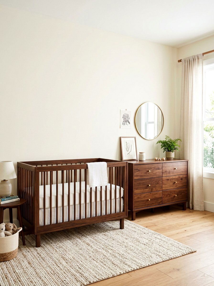 Dark wood nursery furniture - 30 nursery corner ideas