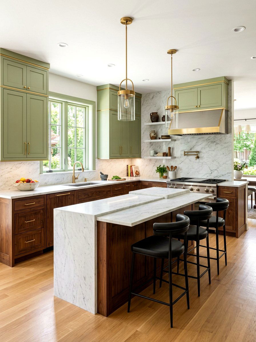 Dark wood pistachio kitchen - 30 pistachio kitchen ideas