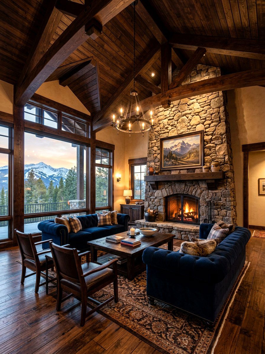 Dark wood vaulted living room - 30 vaulted living room ideas