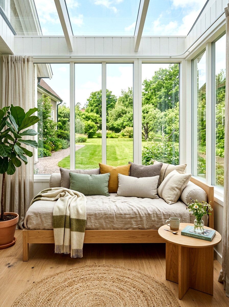 Daybed Sunroom Nook - 30 sunroom reading nook ideas