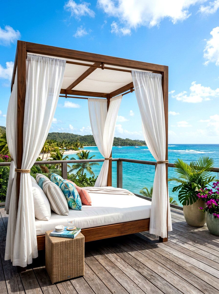 Daybed With Canopy - 30 deck seating ideas