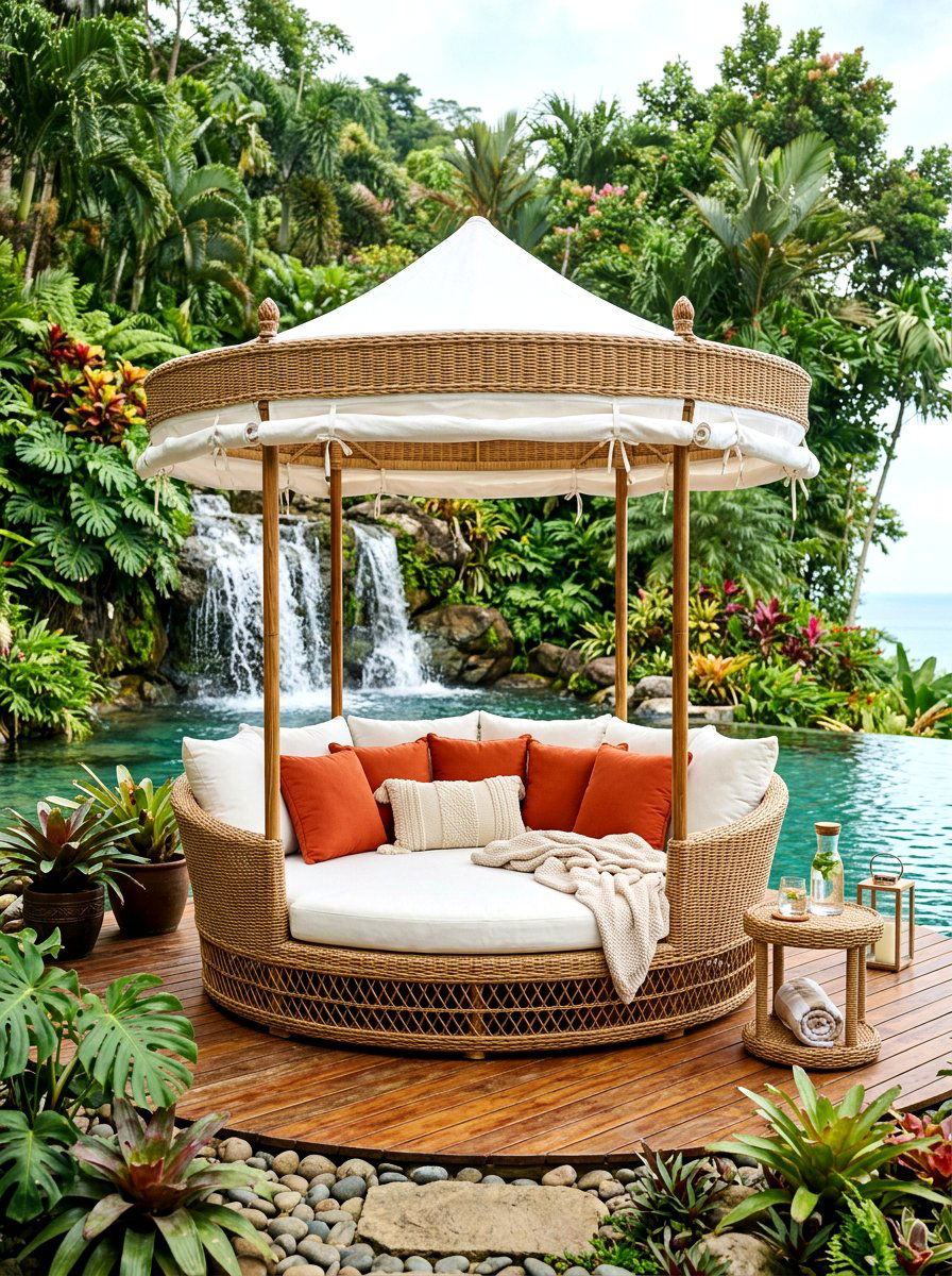 Daybed With Canopy - 30 backyard furniture ideas