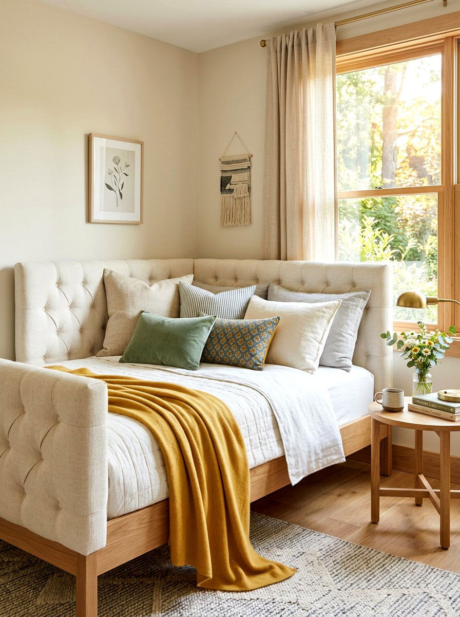 Daybed in bedroom corner - 30 bedroom reading corner ideas