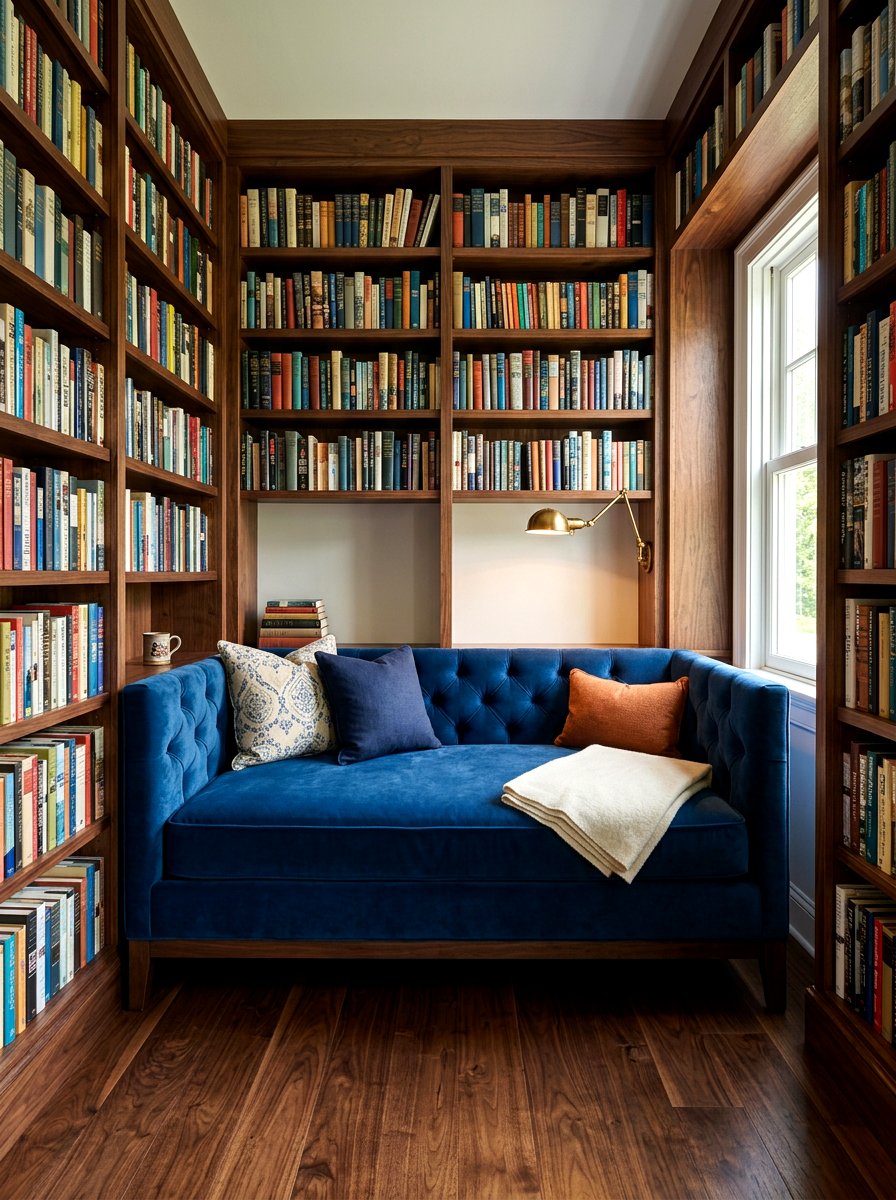 Daybed in library alcove - 30 daybed room ideas