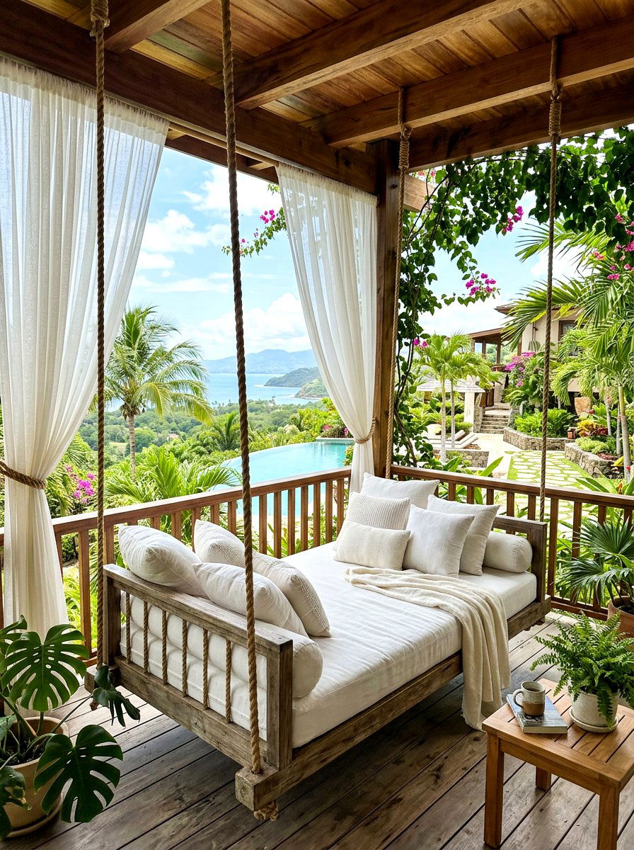 Daybed swing - 30 front porch seating ideas