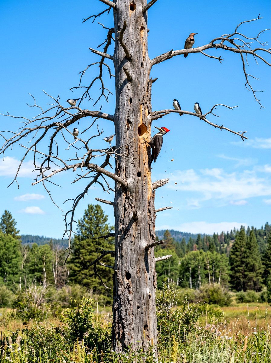 Dead Tree Snag - 30 bird friendly backyard ideas