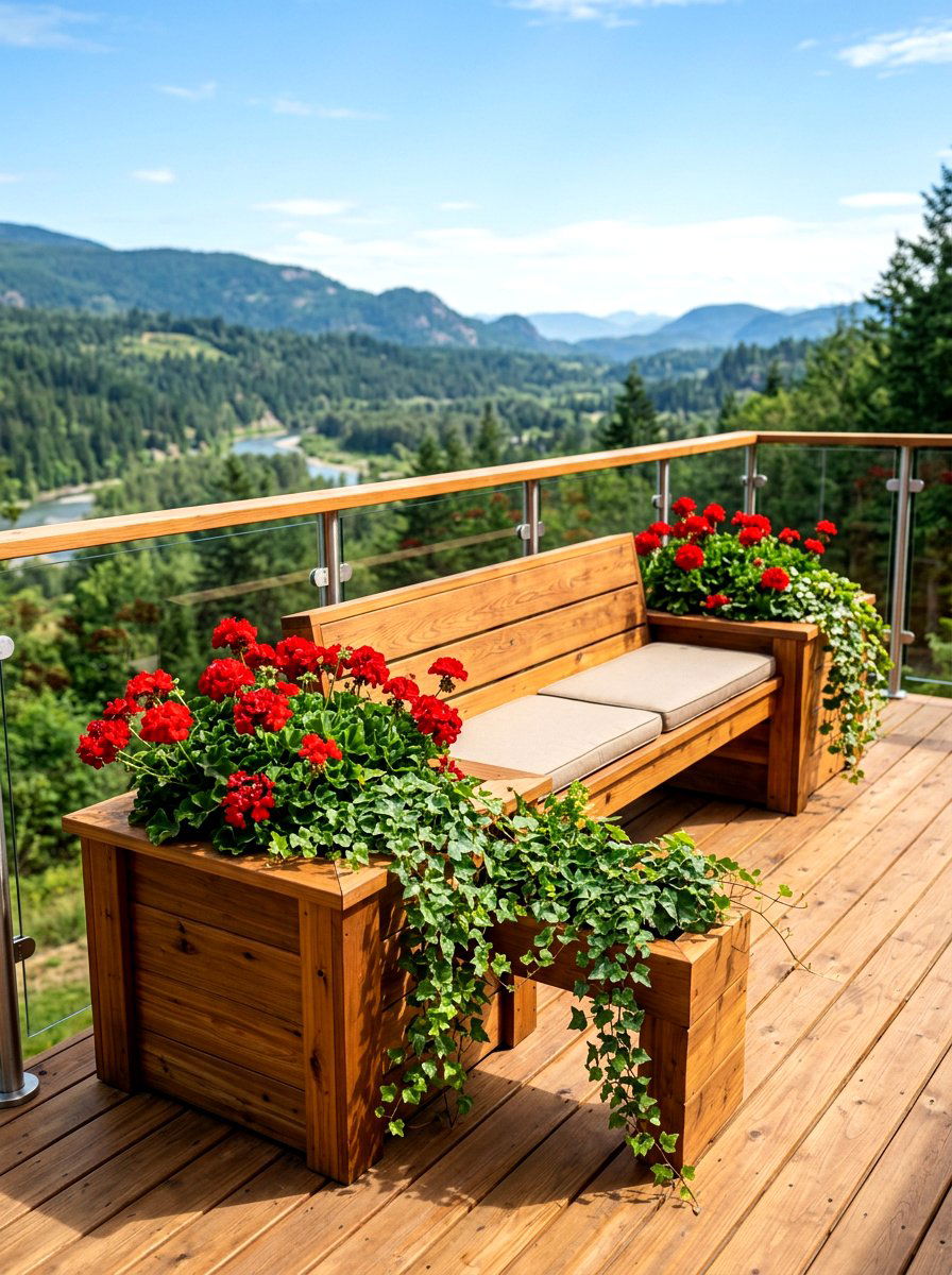 Deck Bench With Planter Box - 30 deck built in seating ideas