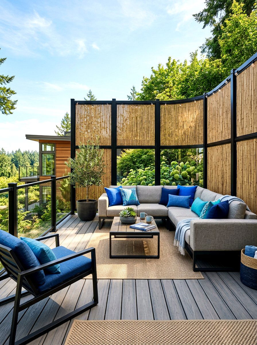 Deck Contemporary Screen - 30 reed fence ideas