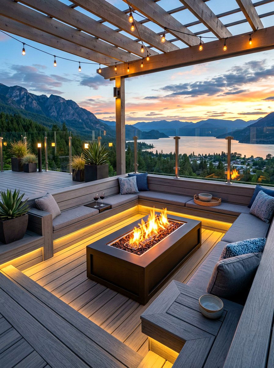 Deck Fire Pit - 30 fire pit corner ideas