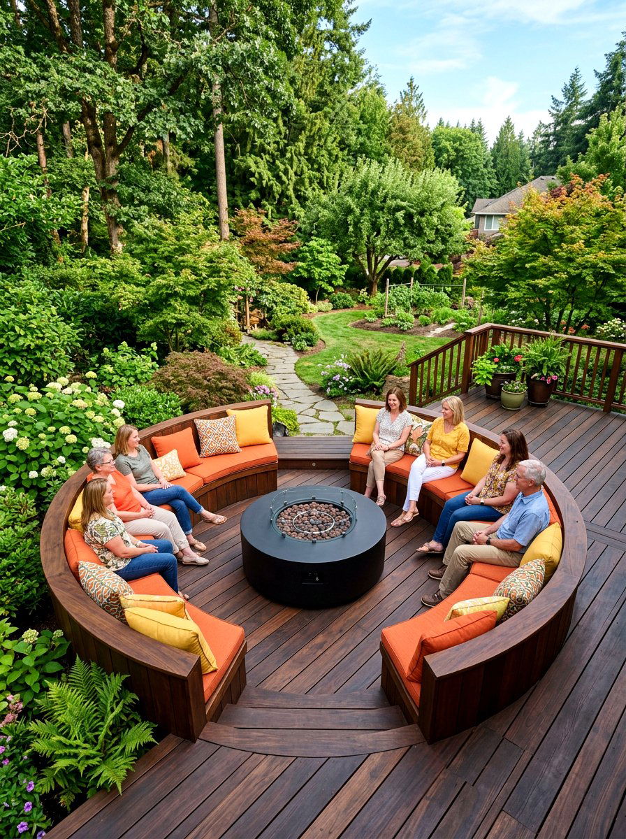 Deck Fire Pit Seating - 30 deck built in seating ideas