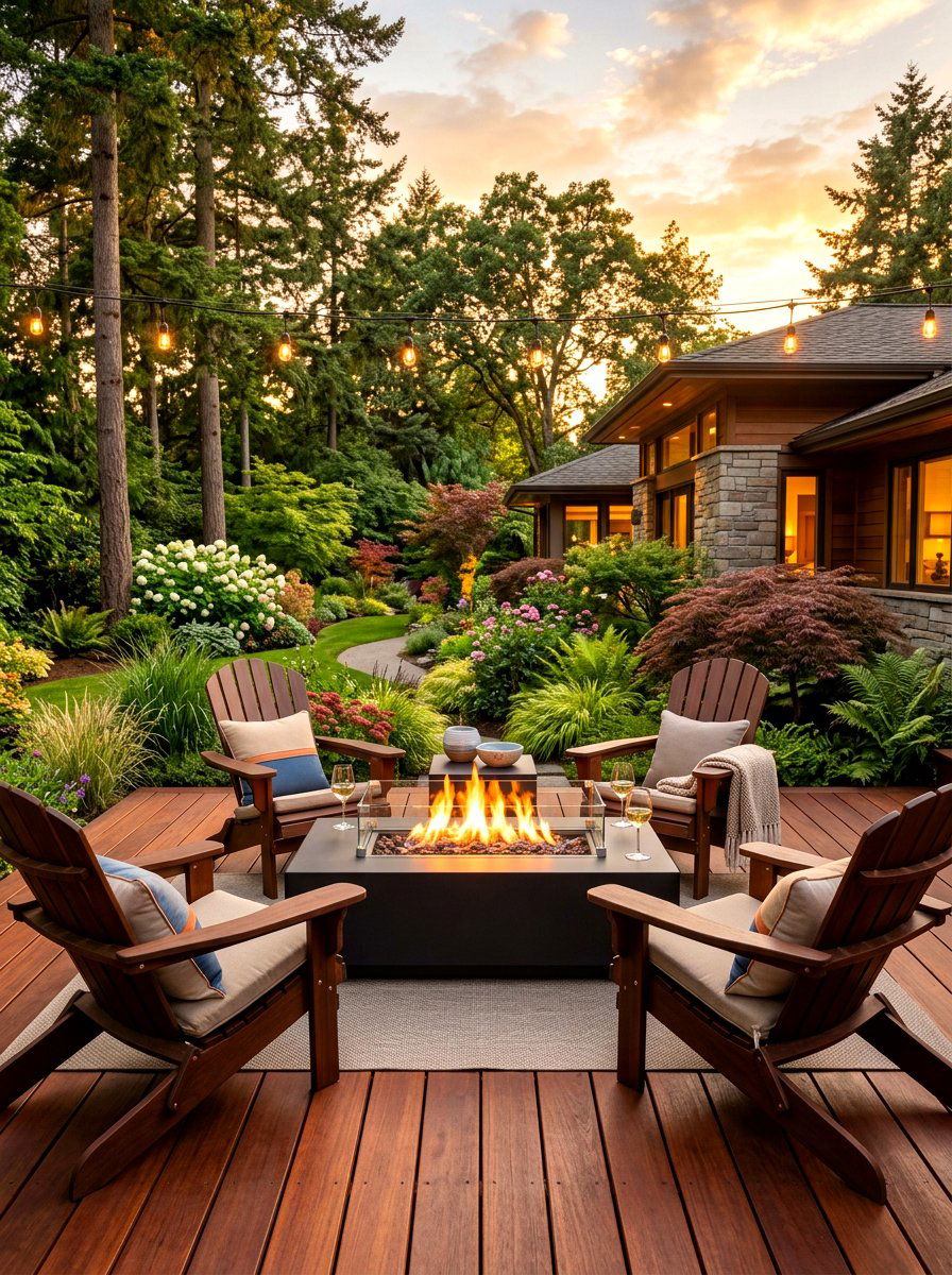 Deck Fire Pit Seating - 30 adirondack fire pit circle ideas