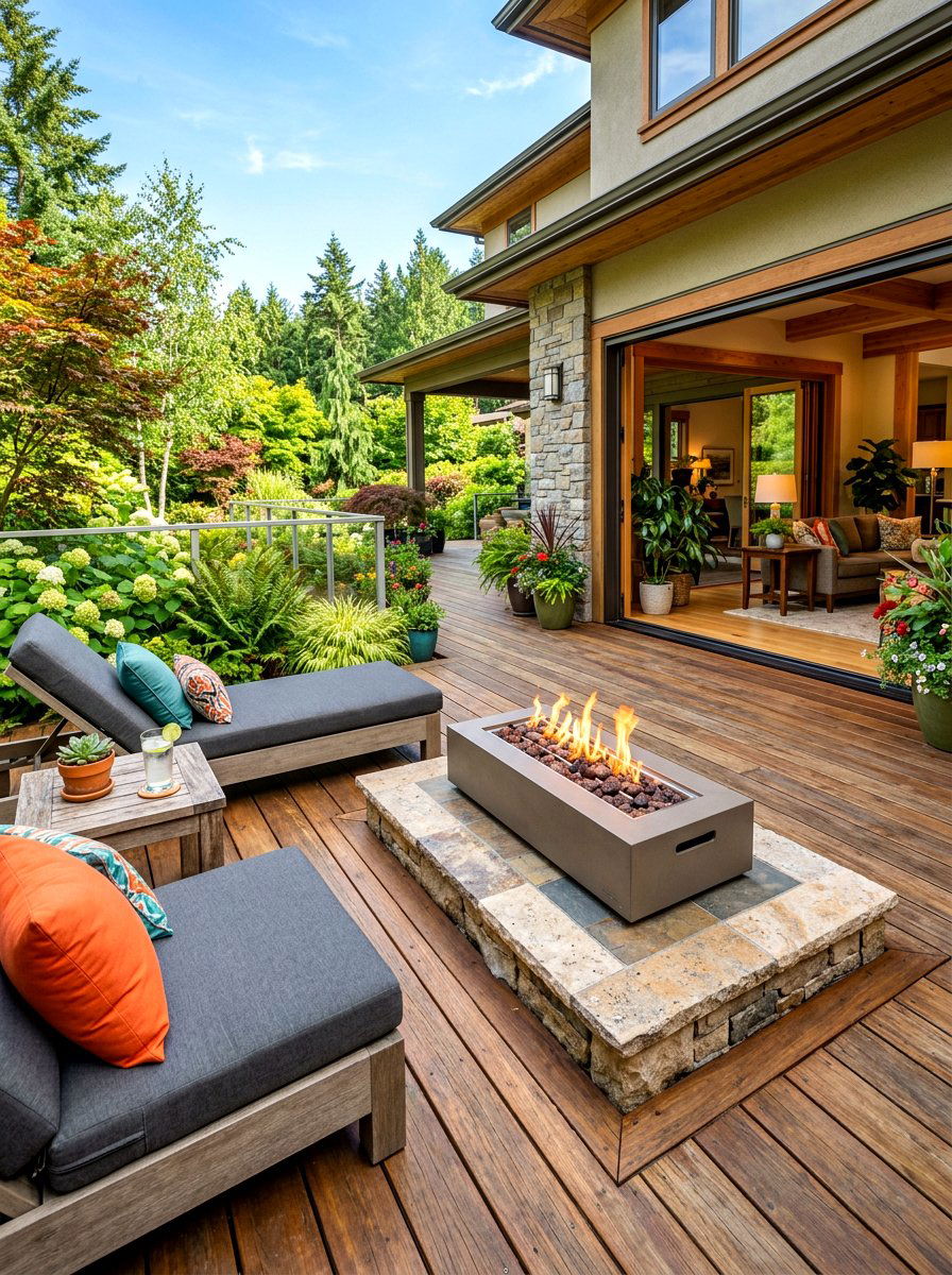 Deck Fire Pit - 30 cozy fire pit ideas