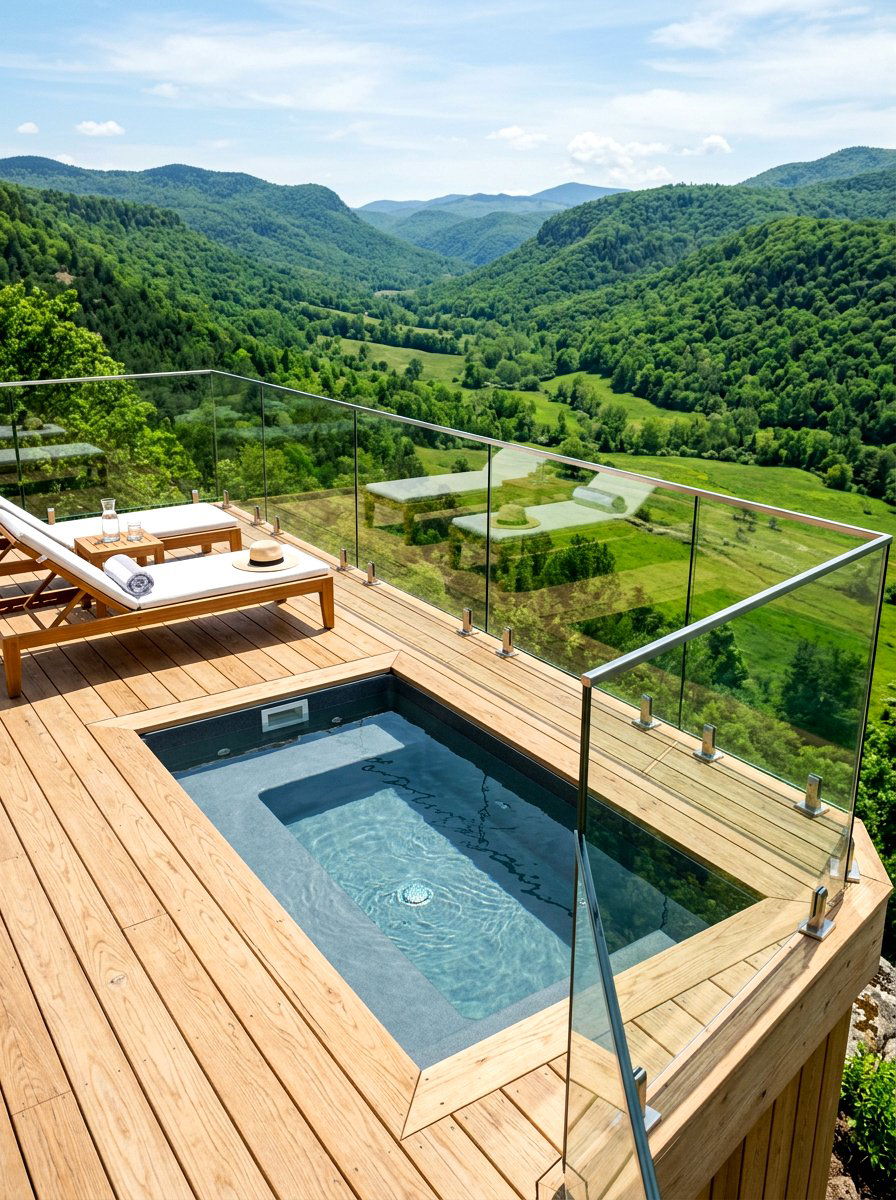 Deck Integrated Cold Plunge - 30 cold plunge patio ideas