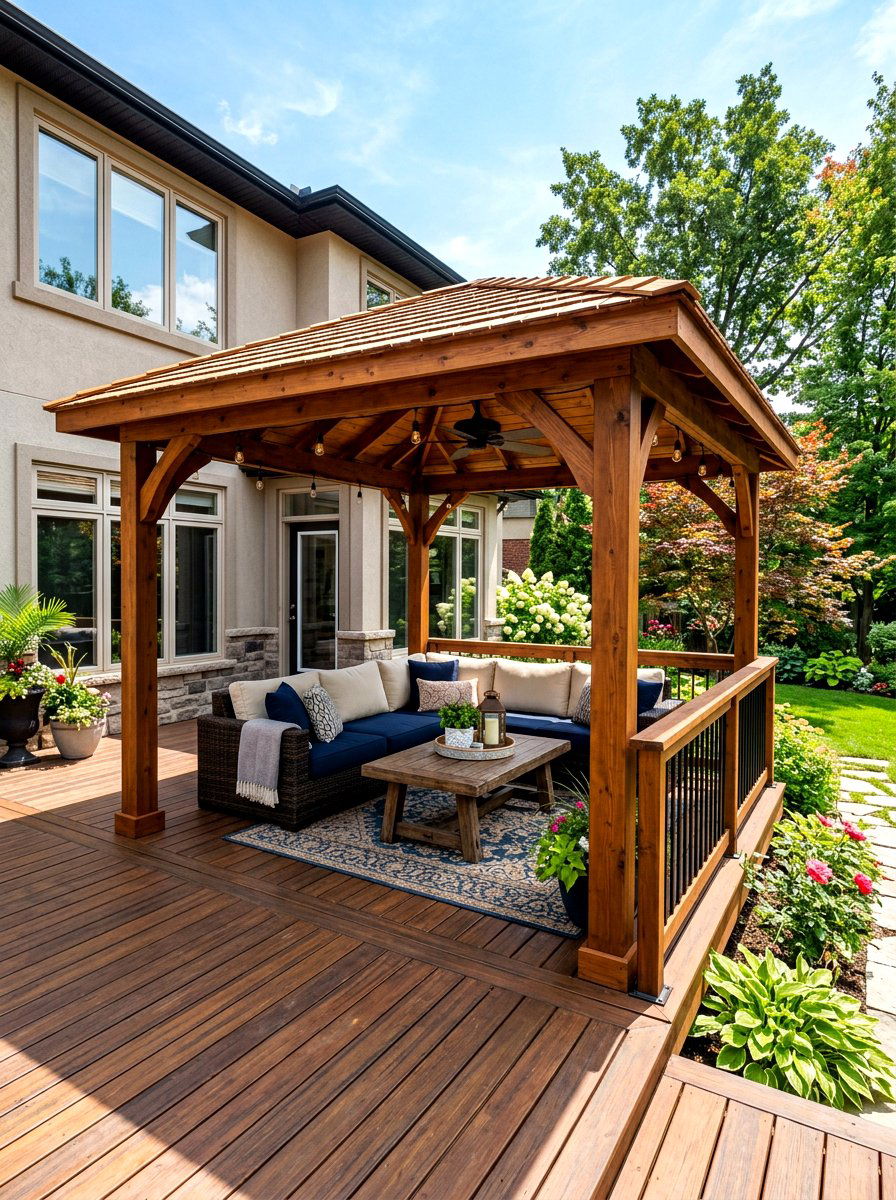 Deck Mounted Gazebo - 30 cozy gazebo ideas