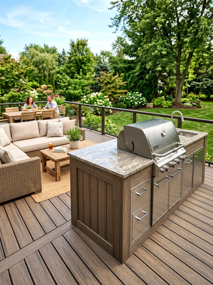 Deck Mounted Grill Island - 30 grill island ideas