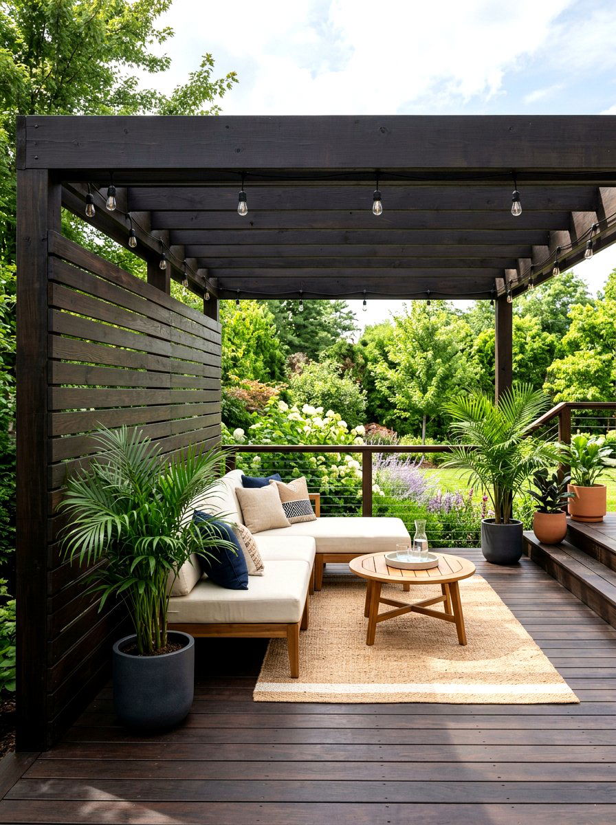 Deck Pergola With Privacy Screen - 30 small pergola ideas