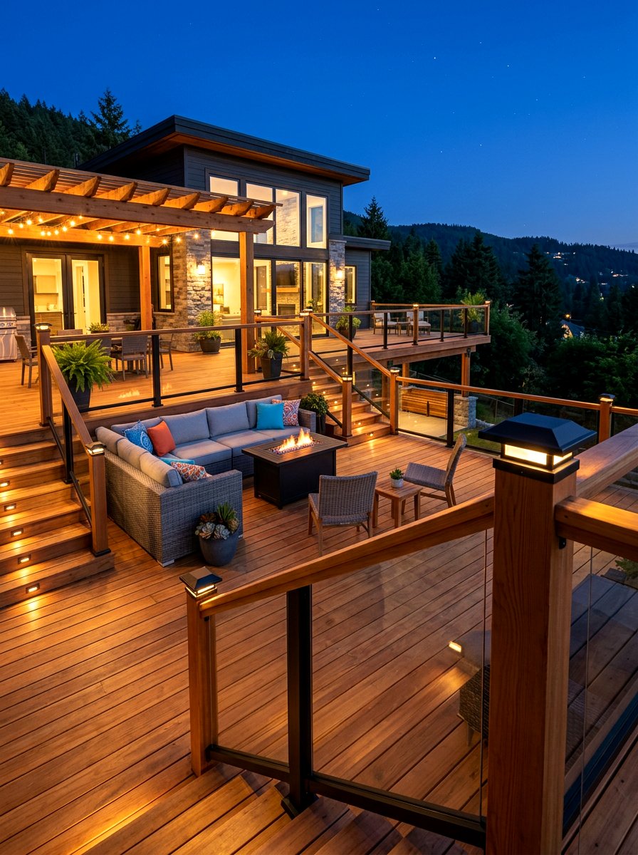 Deck Post Cap Lights - 30 outdoor structure lighting ideas