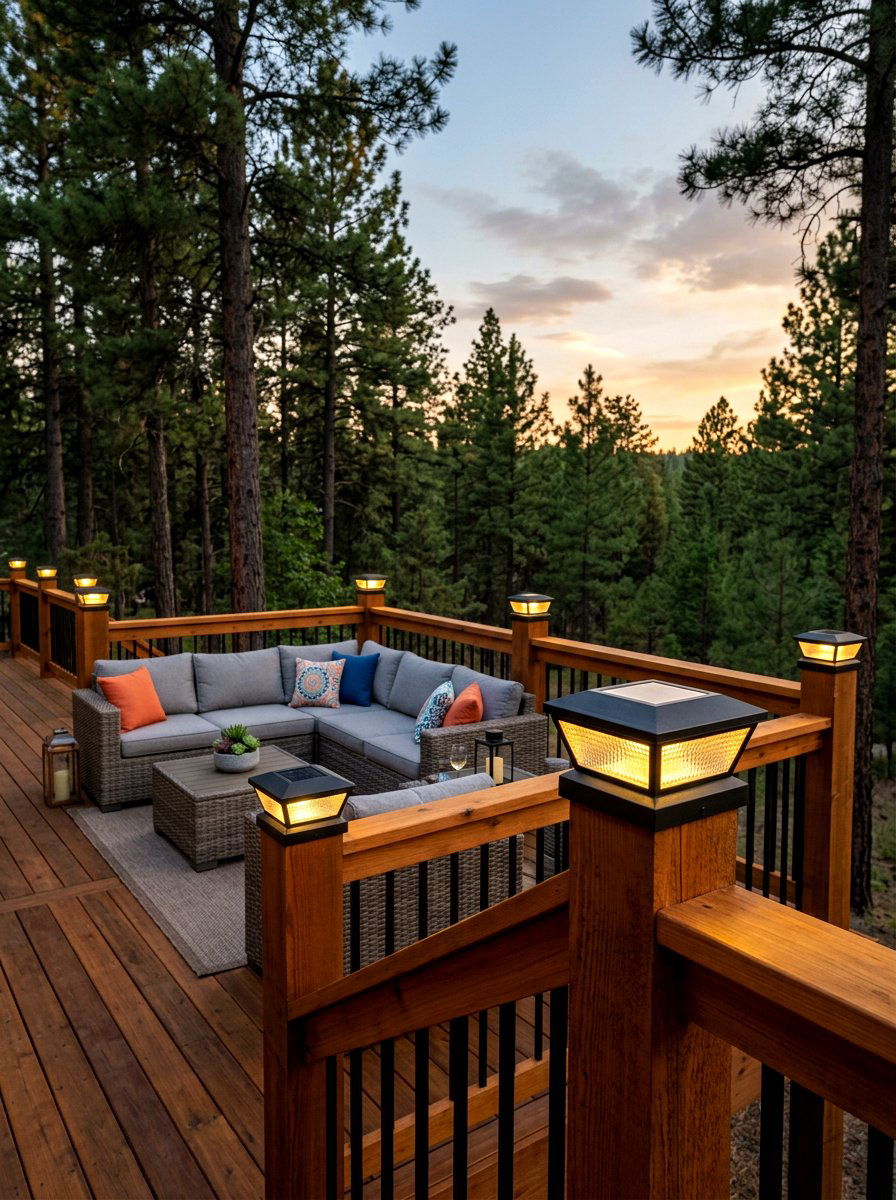 Deck Post Cap - 30 cozy outdoor lighting ideas