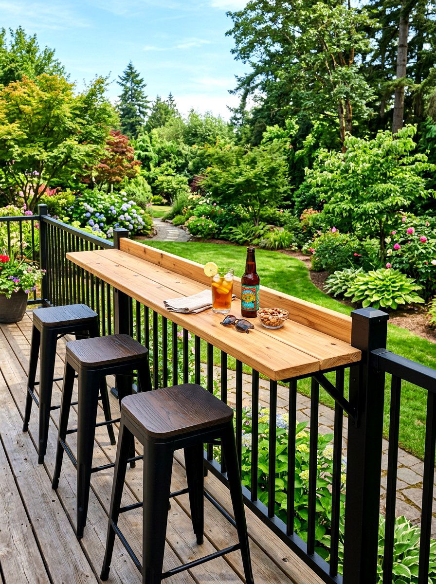 Deck Railing Bar Top - 30 deck seating ideas