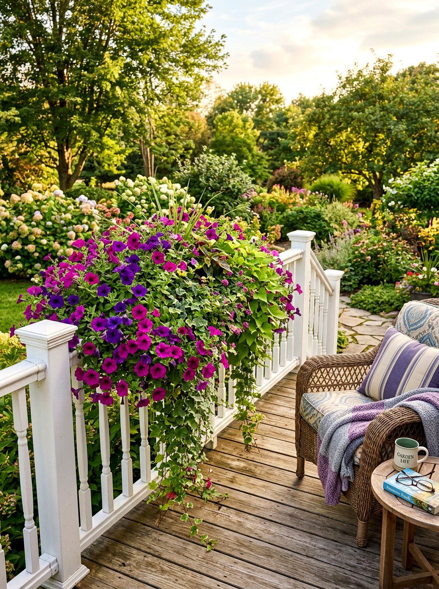 Deck Railing Planter - 30 small deck ideas