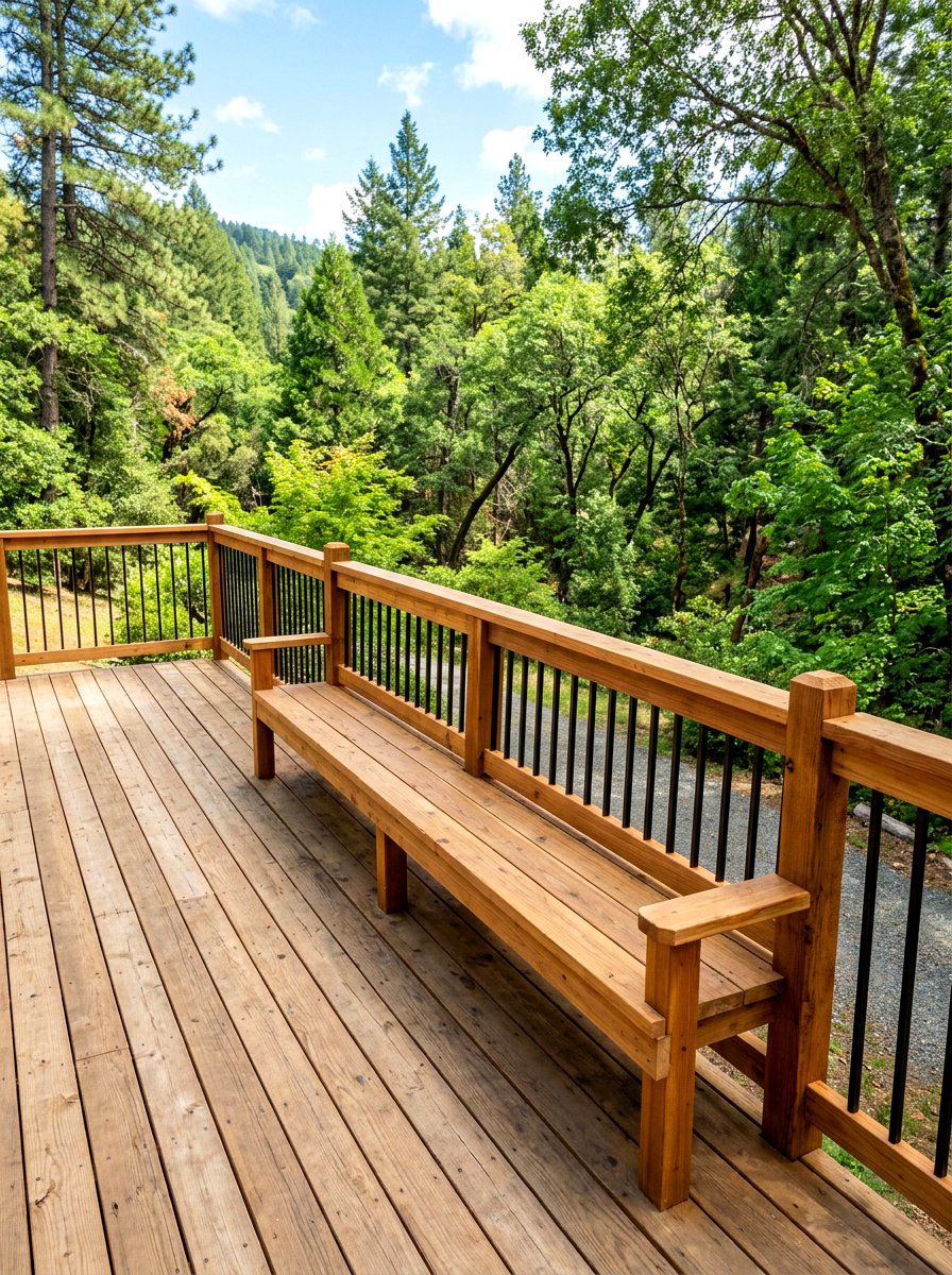 Deck Railing With Bench - 30 deck built in seating ideas