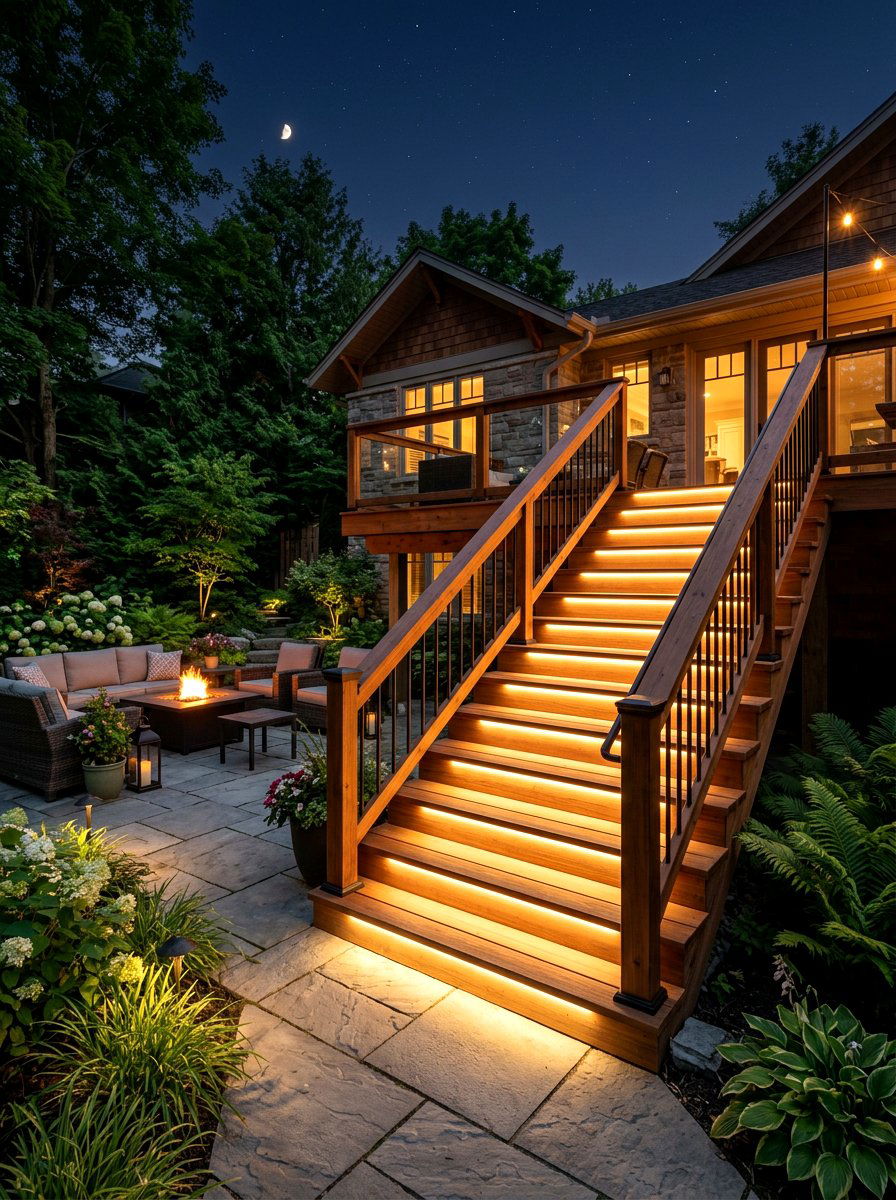 Deck Stair Lighting - 30 deck lighting ideas