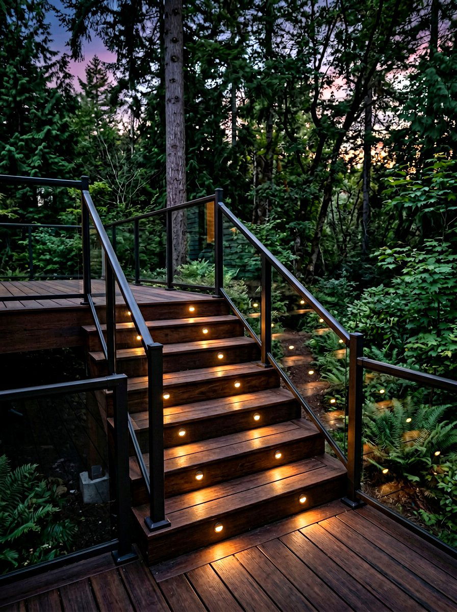 Deck Step Lighting - 30 backyard lighting ideas