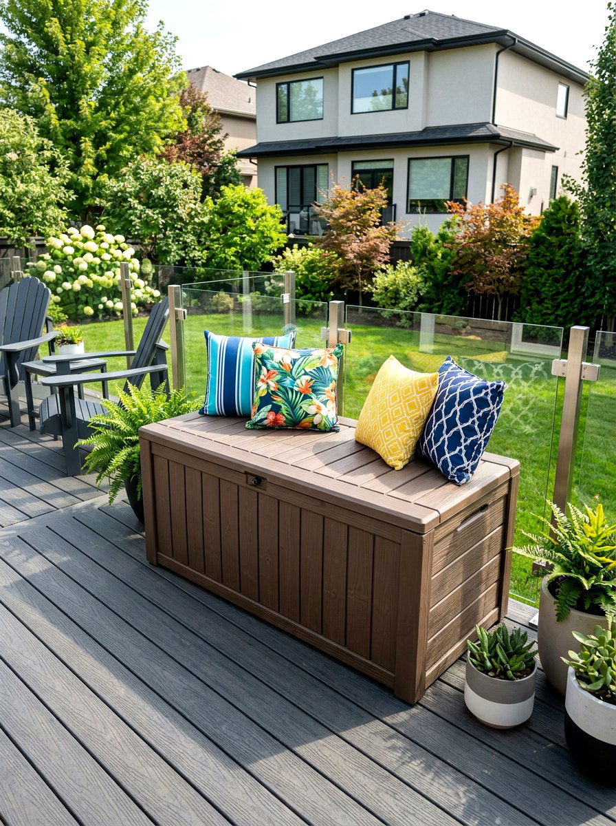 Deck Storage Box - 30 outdoor towel storage ideas